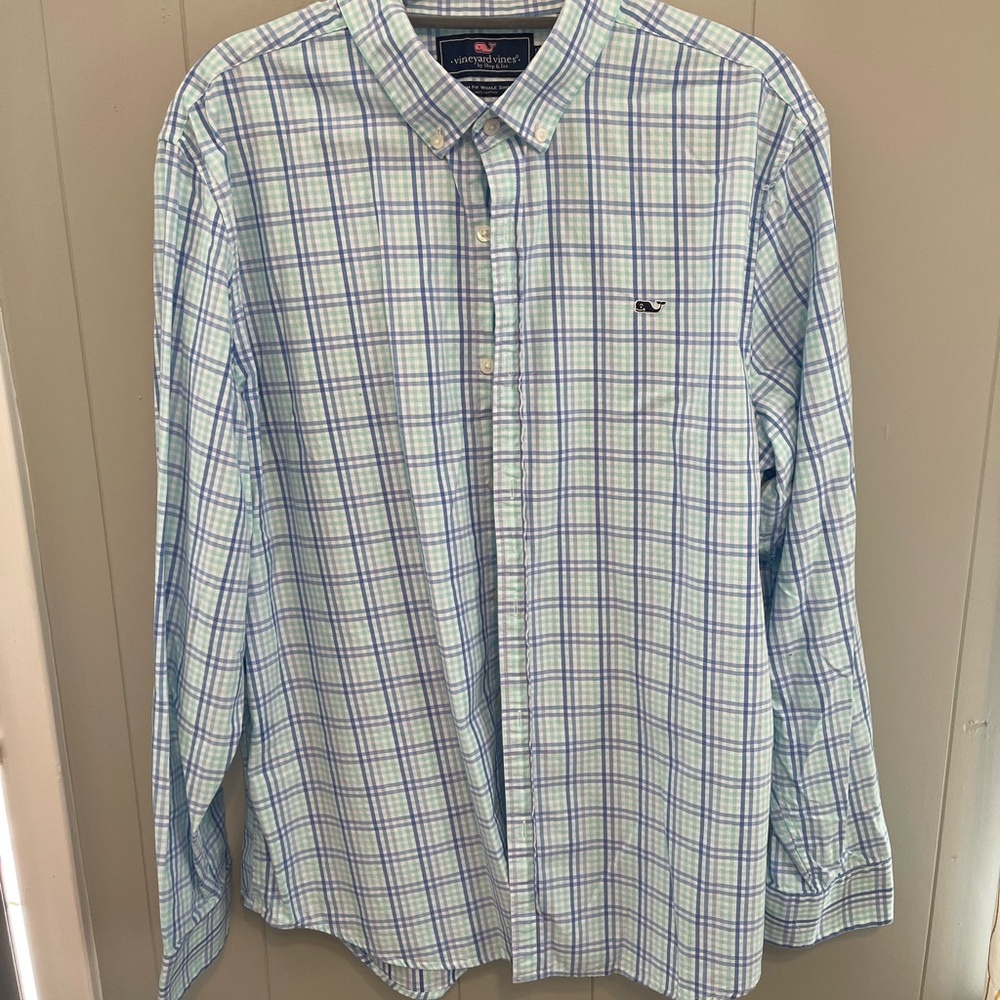 Vineyard Vines Men's Blue Plaid Shirt